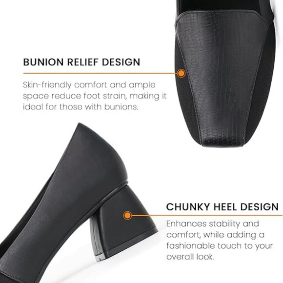 Womens Size 9.5 Loafers Orthopedic Dress Shoes Minimalist Black Office - Picture 4 of 12